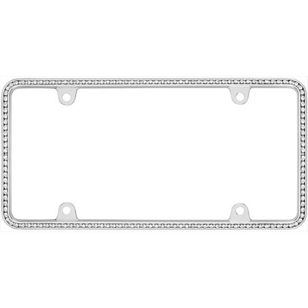 STRIKER Diamondesque License Plate Frame, Chrome And Clear ST55953